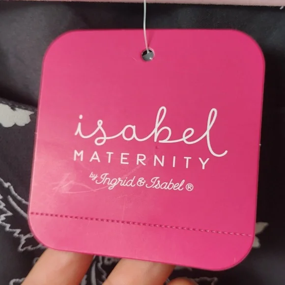 Isabel Maternity Black and White Floral Long Sleeve Dress NWT Size S Sheer Lined - Picture 4 of 9